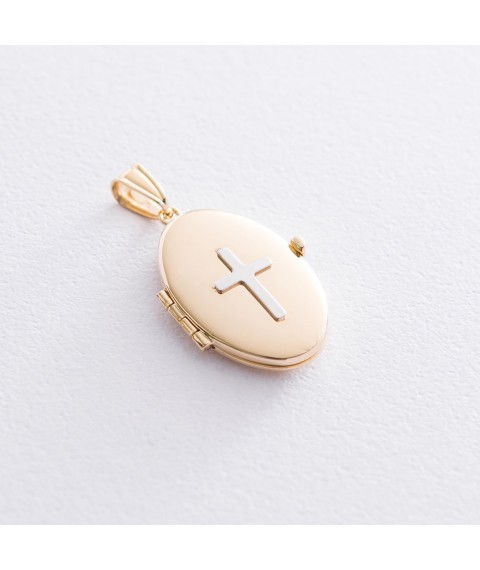 Gold pendant for photography with a cross p03438 Onyx