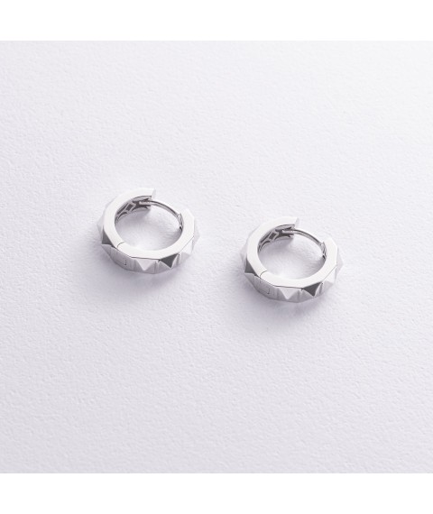 Earrings - rings "Chloe" in white gold s09011 Onyx
