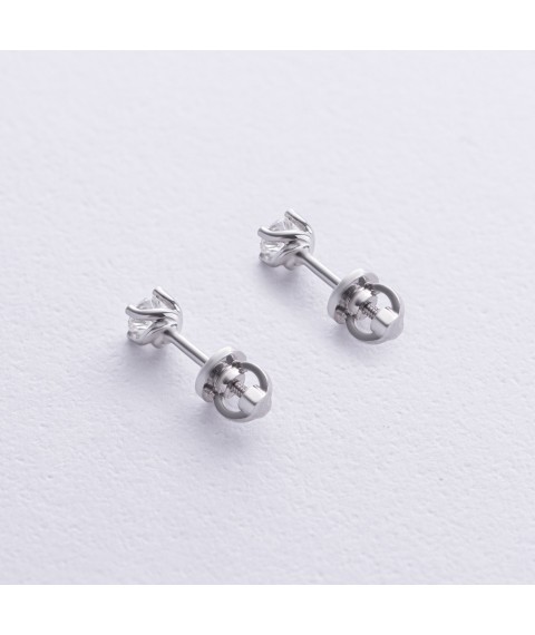Earrings - studs with diamonds (white gold) 35571121 Onyx