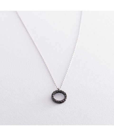 Gold necklace "Cycle" (black diamonds) flask0063di Onix 42