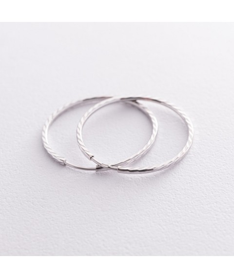 Earrings - rings in white gold (2.9 cm) s07144 Onyx