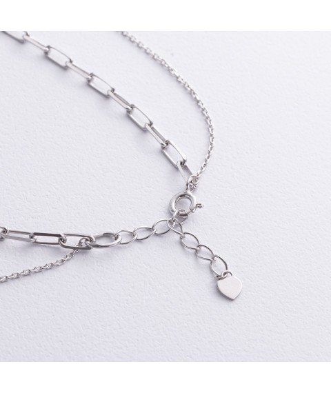 Двойное серебряное колье (фианиты) 908-01591 Онікс  38