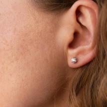 Gold earrings - studs with diamonds sb0399 Onyx
