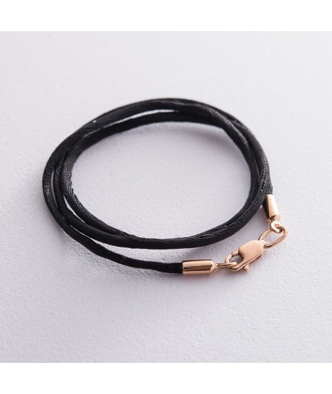 Silk cord with gold clasp kol00449 Onyx 40