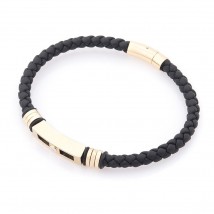 Rubber bracelet with gold insert b04001 Onix 23.5