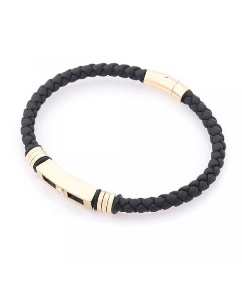 Rubber bracelet with gold insert b04001 Onix 22