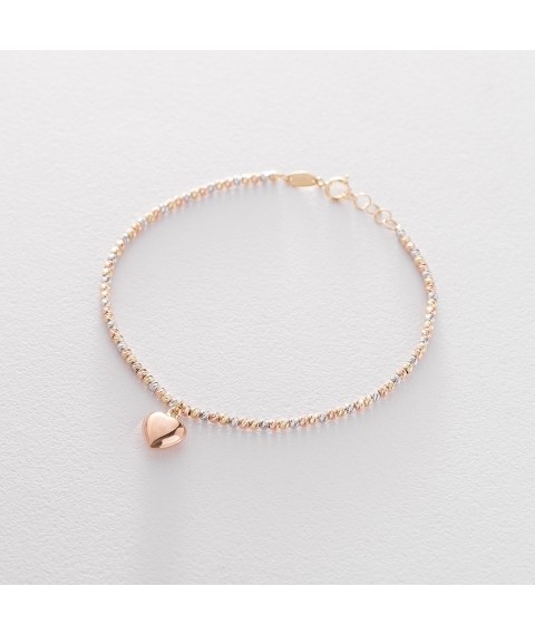 Gold bracelet "Heart" b03951 Onix 19