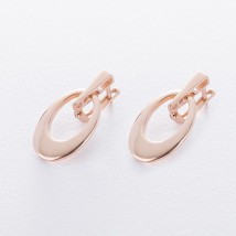 Gold earrings "Oval" s06133 Onyx