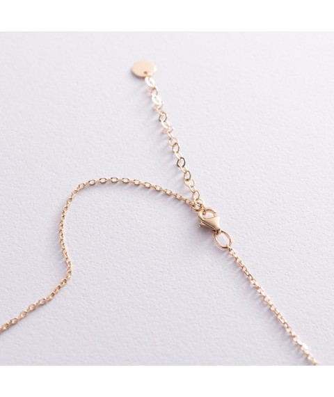 Necklace "Coin" in yellow gold (engraving possible) count02041 Onyx 45