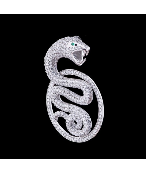Silver pendant "Cobra" 131747 Onyx