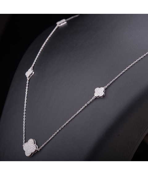 Silver necklace with cubic zirconia 18220 Onyx 85