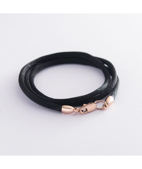 Silk cord with gold smooth clasp (3mm) count00937 Onix 45