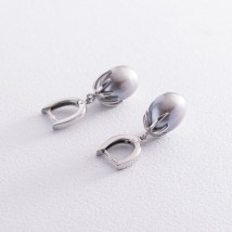 Gold earrings with pearls s06786 Onyx