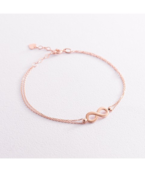 Bracelet "Infinity" in red gold b05084 Onix 19