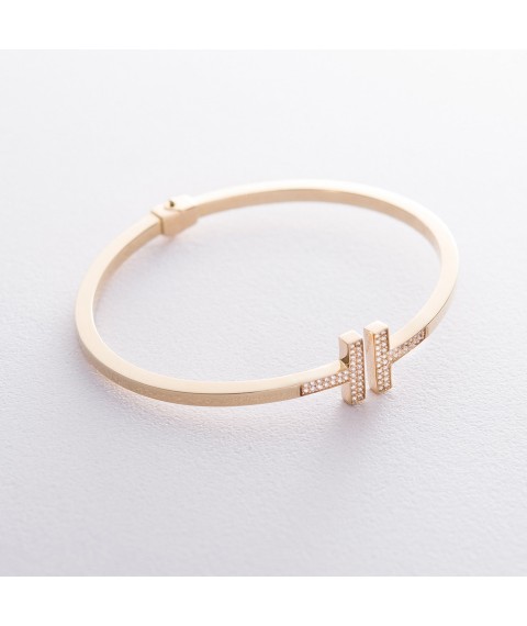 Gold bracelet (cubic zirconia) b02314 Onyx