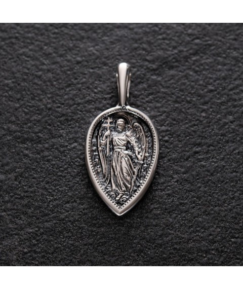 Silver amulet "Guardian Angel" 132969 Onyx