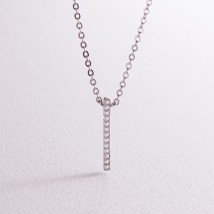 Silver necklace "Moment" with cubic zirconia 181175 Onix 44
