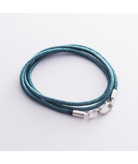 Silk cord with silver clasp 18734 Onix 40