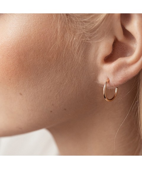 Earrings - studs "Kelly" in red gold s07748 Onyx