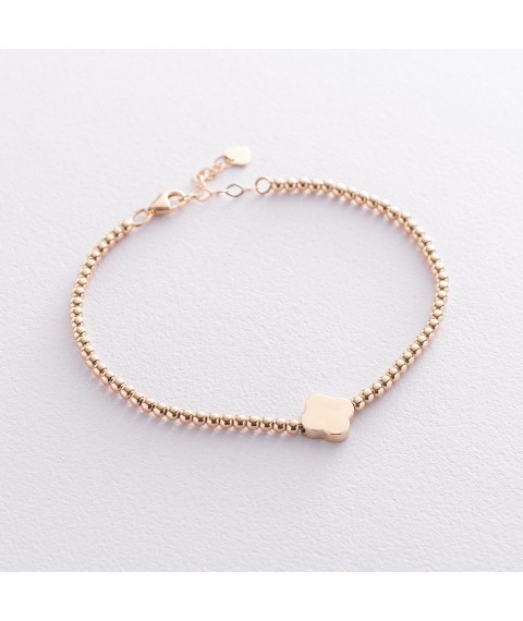 Gold ball bracelet "Clover" b04708 Onix 20