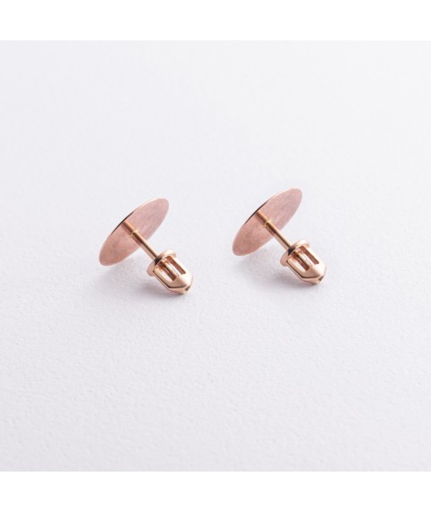 Gold stud earrings "Circles" s06464 Onyx