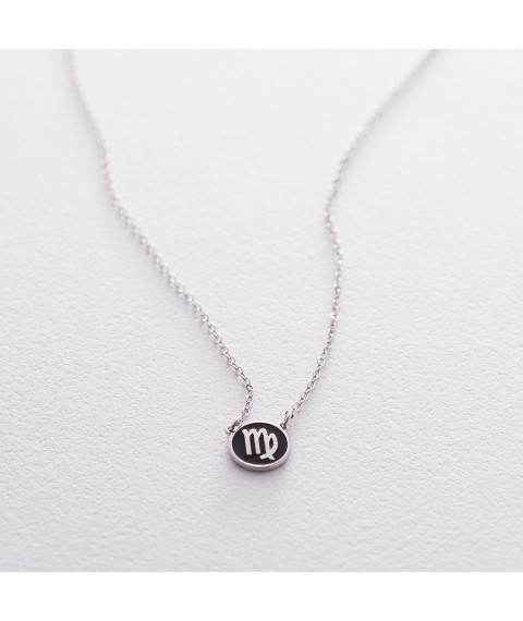 Silver necklace "Zodiac sign Virgo" 18974 Onix 42
