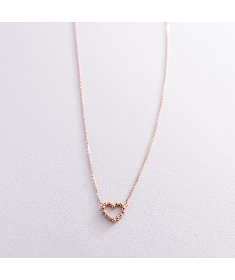 Gold necklace "Love Heart" coll01989 Onyx 43