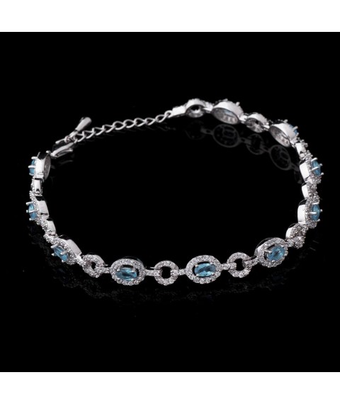 Rhodium-plated bracelet (synthetic spinel, cubic zirconia) b06 Onix 22