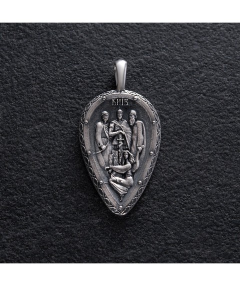 Silver pendant "Kiev. Brothers Kiy, Cheek, Horiv and their sister Libid" 133217 Onyx