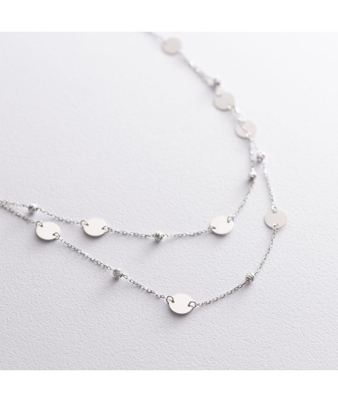 Silver necklace with coins 181090 Onix 45