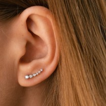Gold earrings - studs with diamonds sb0482m Onyx