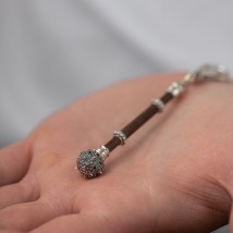 Серебряный брелок "Булава. Слава Україні" с эбеном 1237 Онікс