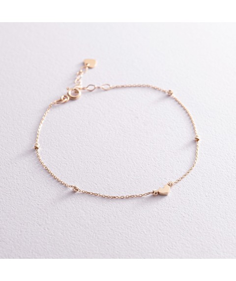 Gold bracelet "Heart" b05091 Onix 20