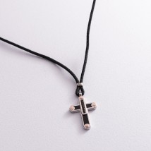 Men's necklace "Cross" made of silver ZANCAN EXC290R-N Onyx