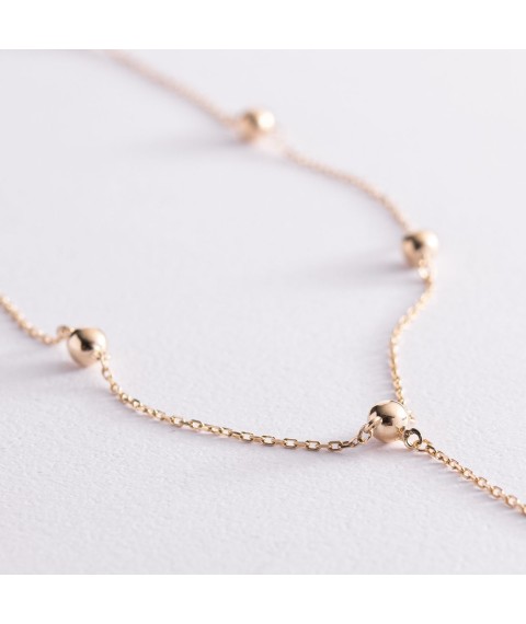Necklace "Balls" in yellow gold kol01950 Onix 40