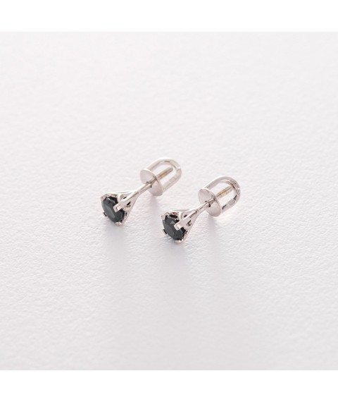 Gold stud earrings with sapphire 03-0792.0.2120 Onyx