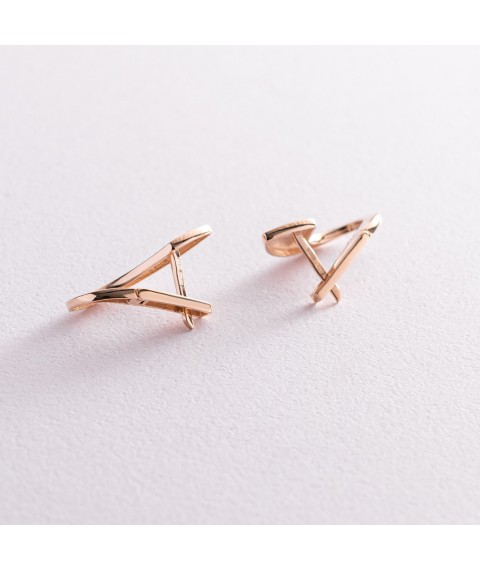 Gold earrings "Charlotte" s06087 Onyx