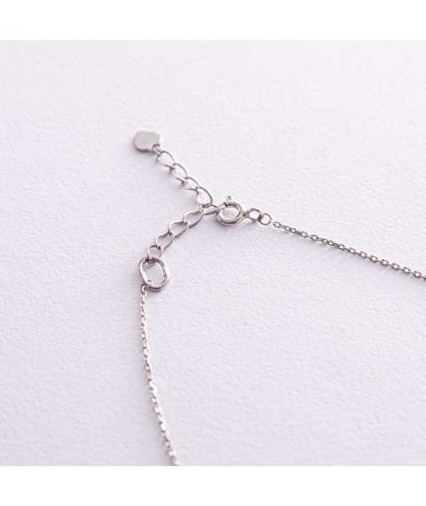 Silver necklace - tie with cubic zirconia 908-01215 Onyx 38