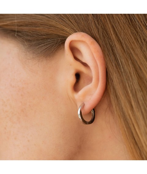 Hoop earrings in white gold s08731 Onyx