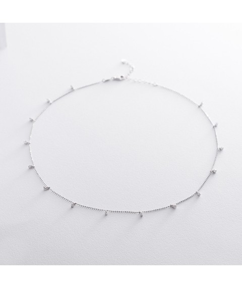 Gold necklace with cubic zirconia col01517 Onyx 45