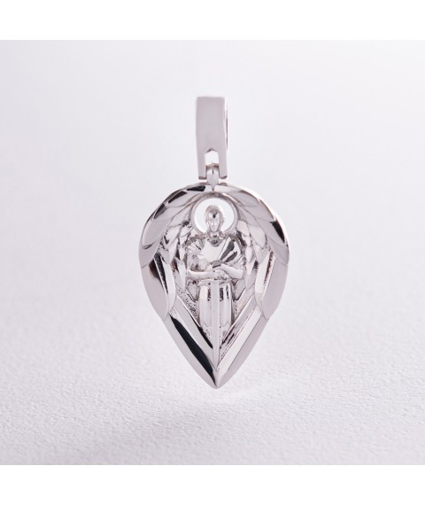 Pendant "Guardian Angel" in white gold 129481121 Onyx