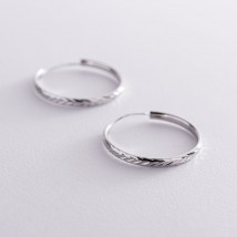Серьги - кольца в серебре (2.0 см) 122949 Онікс