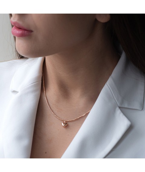 Gold necklace "Heart" kol01143 Onyx