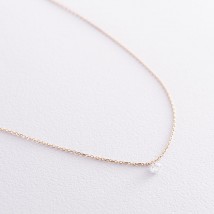 Necklace in yellow gold with one cubic zirconia col01817 Onyx 40
