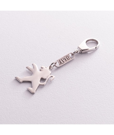 Silver keychain for car "Peugeot" 9011.1 Onix