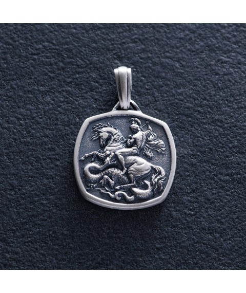 Silver pendant "St. George the Victorious" (engraving possible) 133189 Onyx