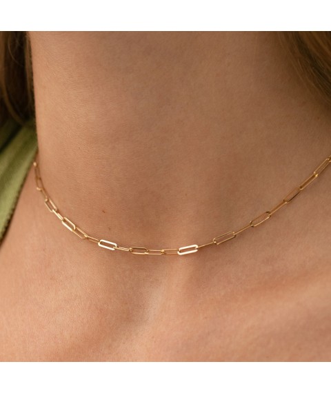 Necklace "Vanessa" mini in yellow gold kol02380 Onix 45