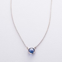 Silver necklace with synthetic. sapphire 18912 Onix 40