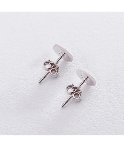 Gold stud earrings with cubic zirconia s06418 Onyx