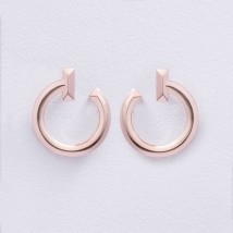 Earrings - studs "Evelyn" in red gold s08670 Onyx